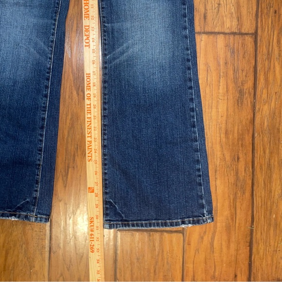 American Eagle Outfitters Dark Blue LOW RISE Flare Jeans Y2K woman’s 10 LONG - Picture 6 of 8